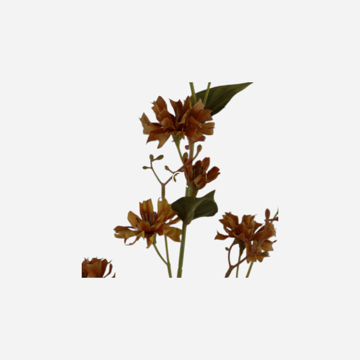 Tige d'épervière artificielle Maison Olive orange de 40 pouces avec fleurs en tissu et feuillage réaliste