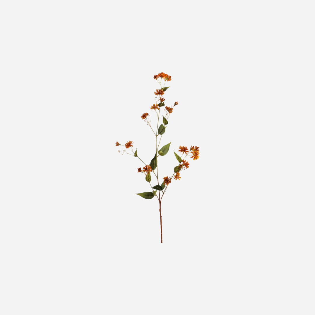 Tige d'épervière artificielle Maison Olive orange de 40 pouces avec fleurs détaillées et feuillage vert réaliste