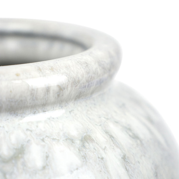 Gray and white ceramic vase, 10½ inches – view 3