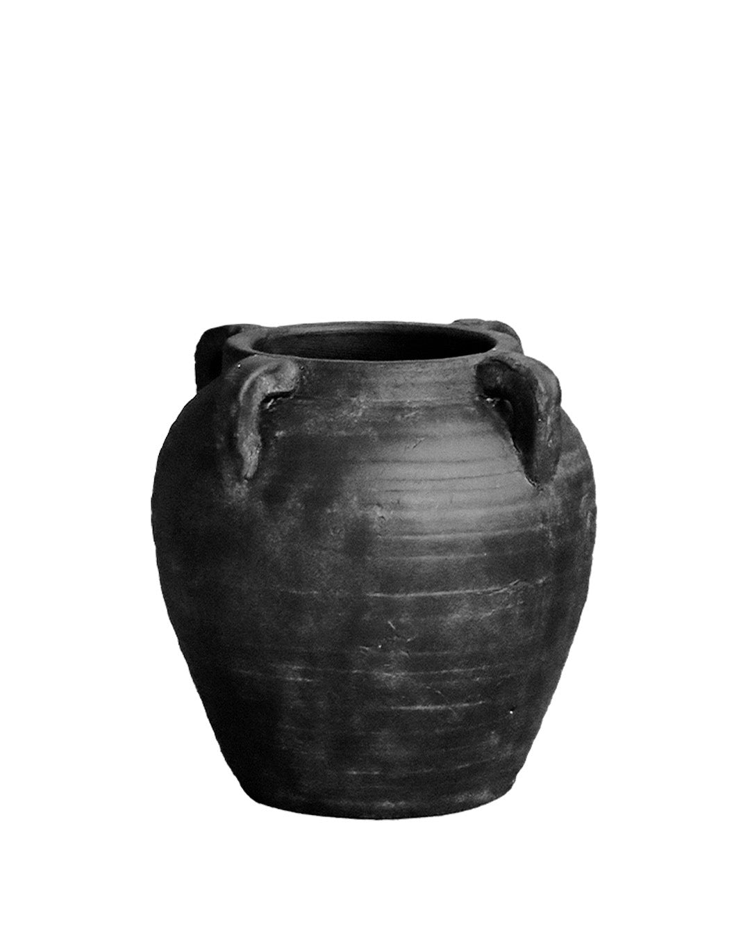 Vase noir en terre cuite de 8½ po – vue 2