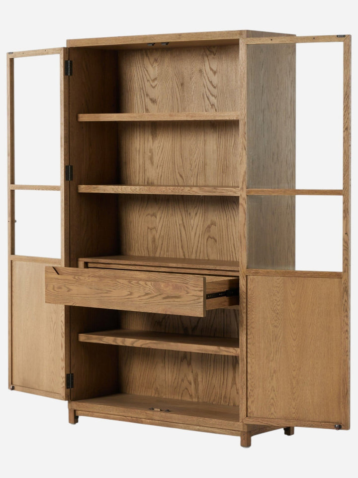 MILLIE Cabinet à panneaux et portes vitrées - Maison Olive - Armoires, Cabinets et Étagères