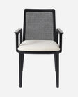 MORIGA Chaise de salle à manger avec accoudoirs - Noir