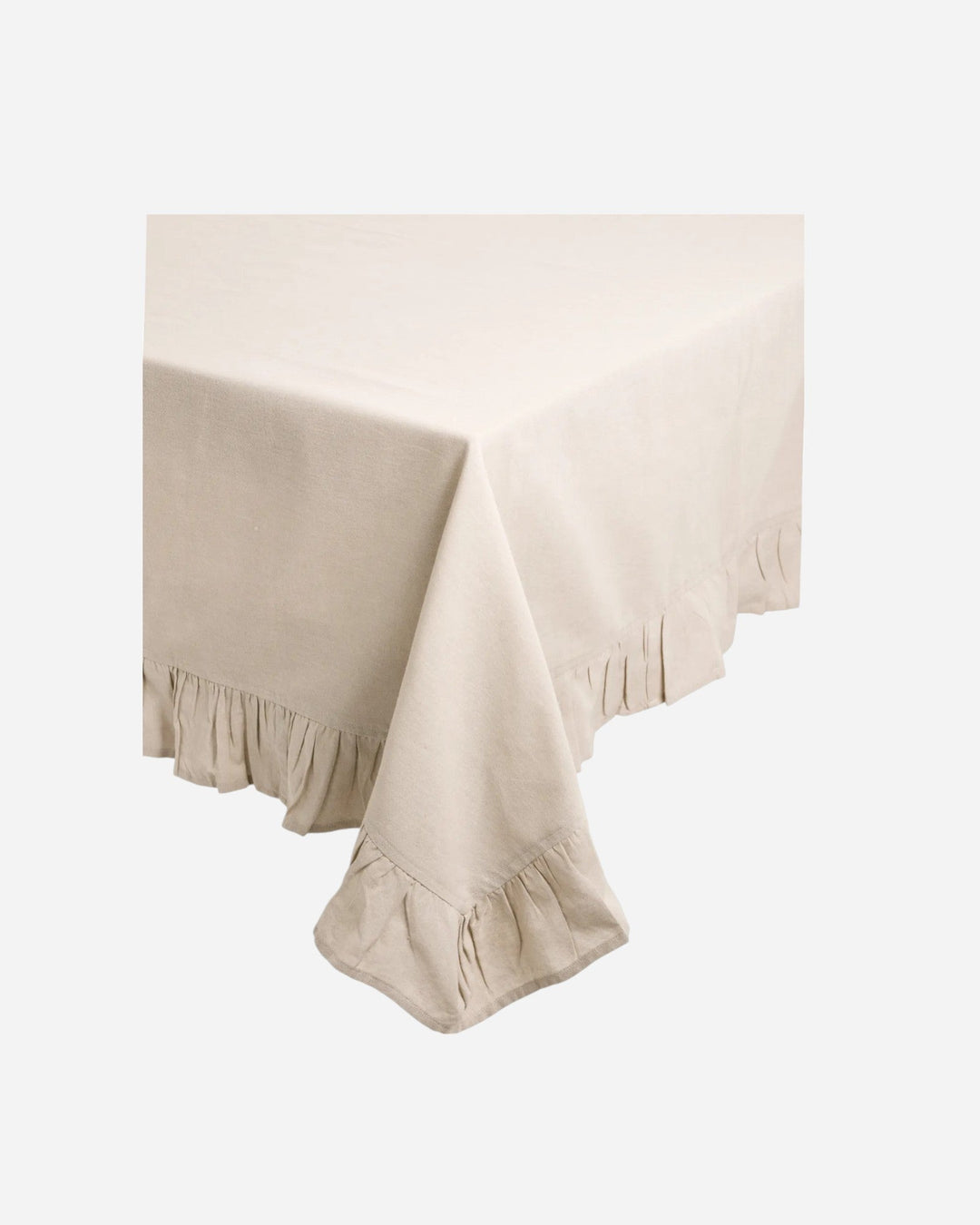 Nappe en lin beige avec volants - Maison Olive - 