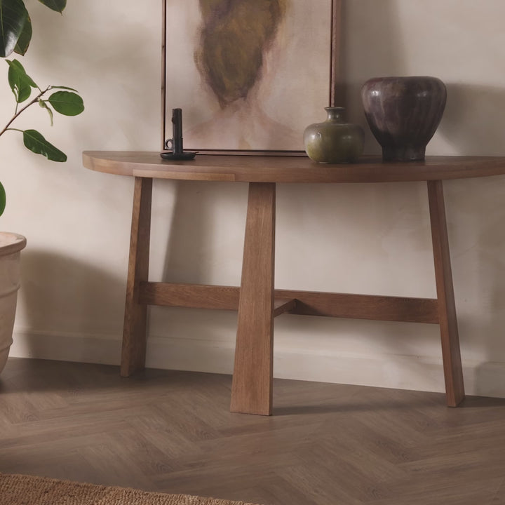 FARA Semicircle Console Table Solid Oak | Maison Olive