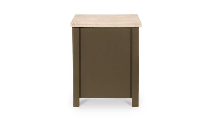 MATILDA dark olive nightstand, side view