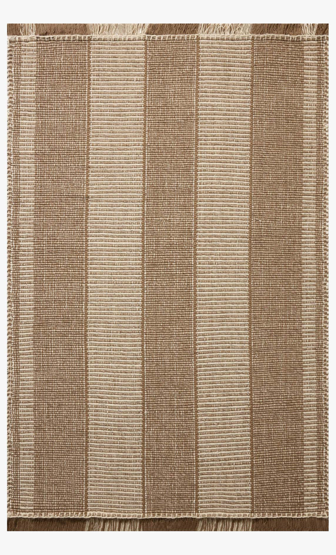 Tapis Sigrid brun et ivoire tissé à la main par Loloi