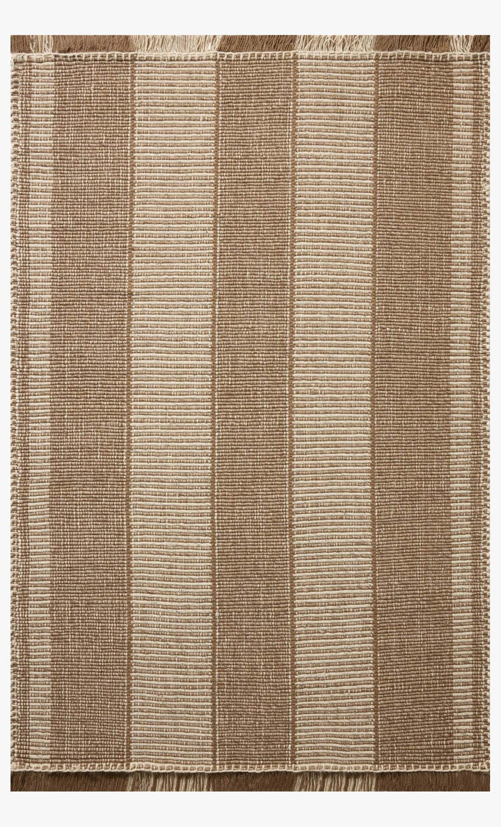 Tapis Sigrid brun et ivoire tissé à la main par Loloi