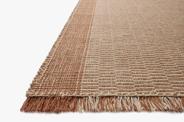 Tapis Sigrid cannelle et ivoire Loloi, vue rapprochée