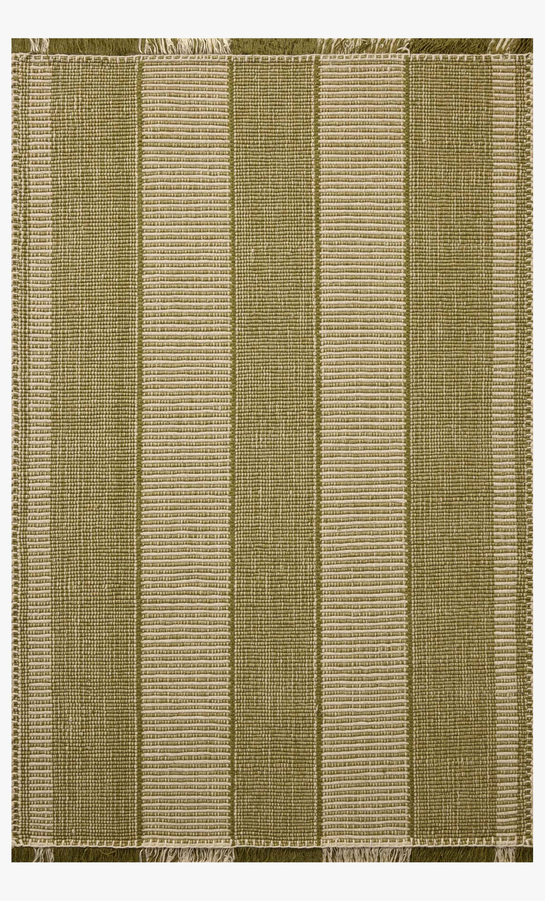 Tapis Sigrid vert et ivoire tissé à la main par Loloi