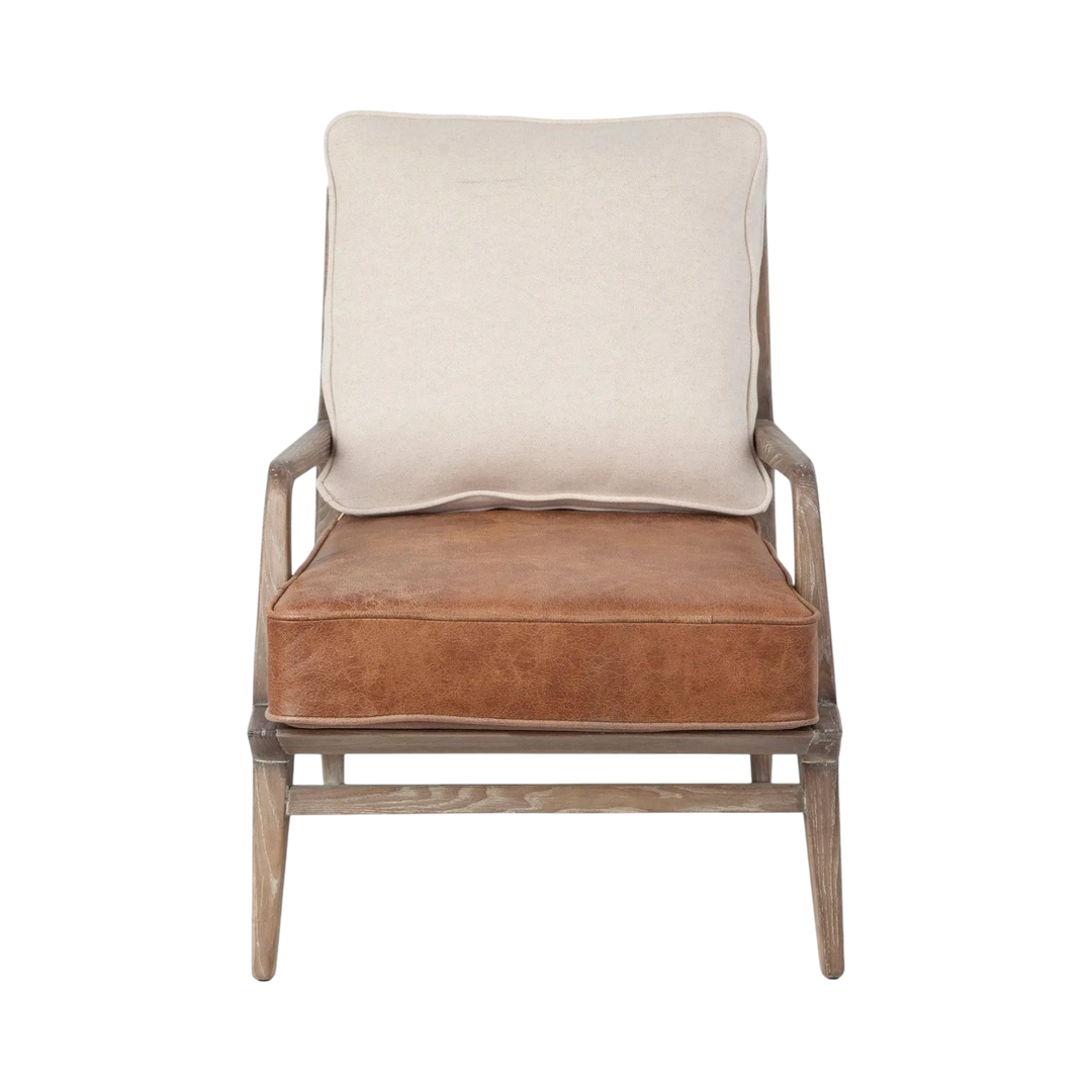 Smith Chaise d'accent Cuir Tissu