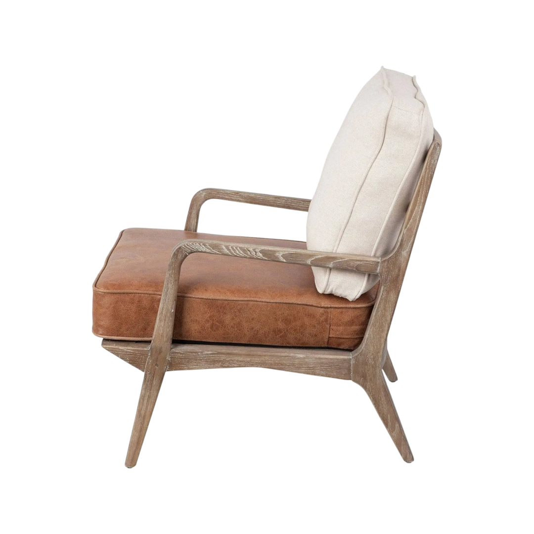 Smith Chaise d'accent Cuir Tissu