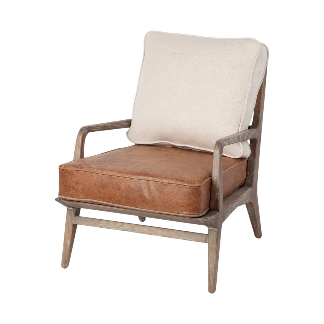 Smith Chaise d'accent Cuir Tissu