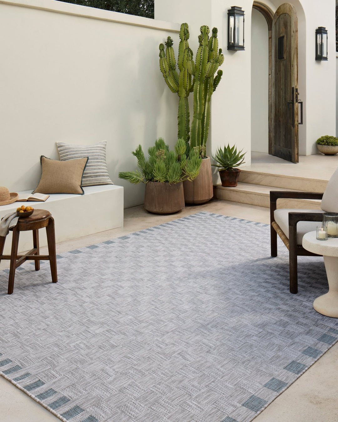 TOPANGA Siver / Blue - Maison Olive - Tapis