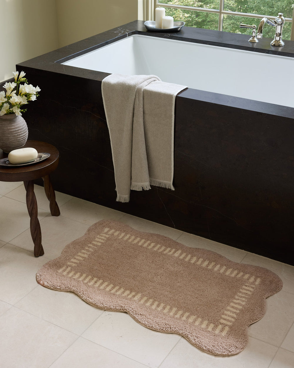 Tapis de bain Valerie — Blush / Ivory