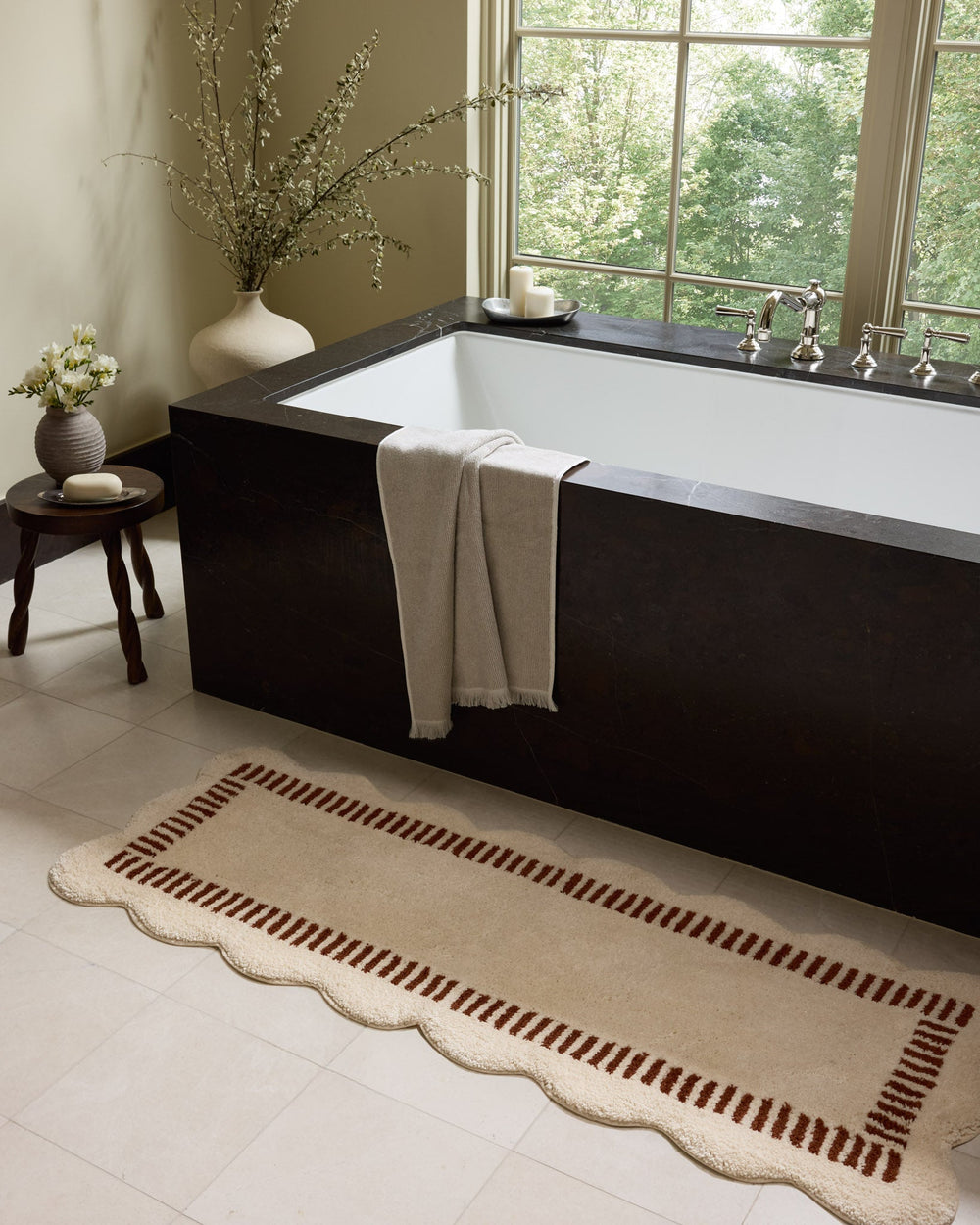 Tapis de bain Valerie — Ivory / Brick