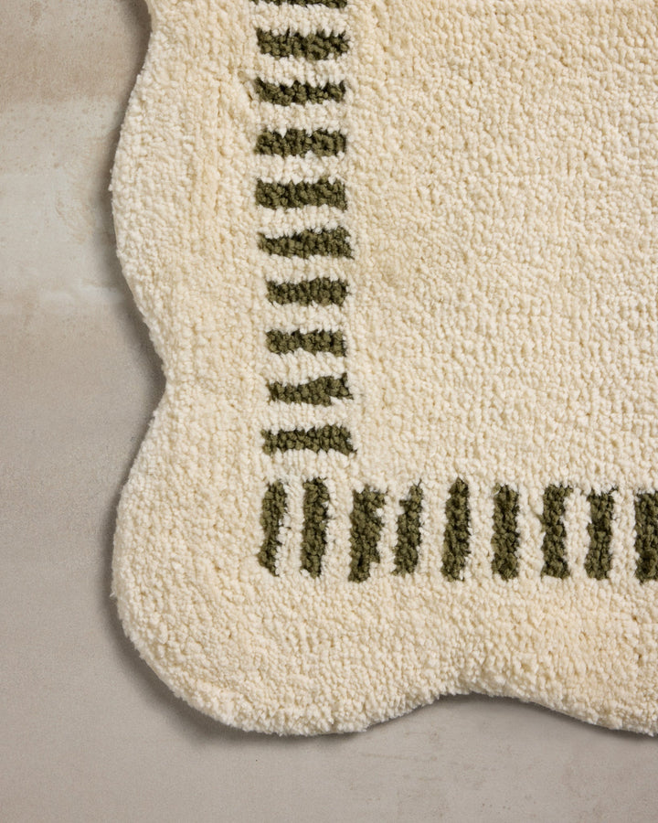 Tapis de bain Valerie — Ivory / Green