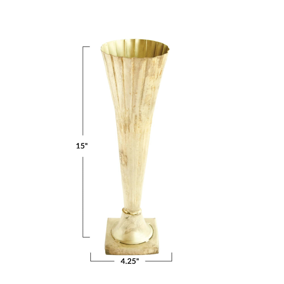 Vase cannelé en métal - Maison Olive - Vases