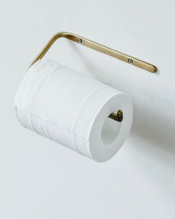Porte Papier Toilette PATI en Acier Inoxydable effet Laiton Bruni 