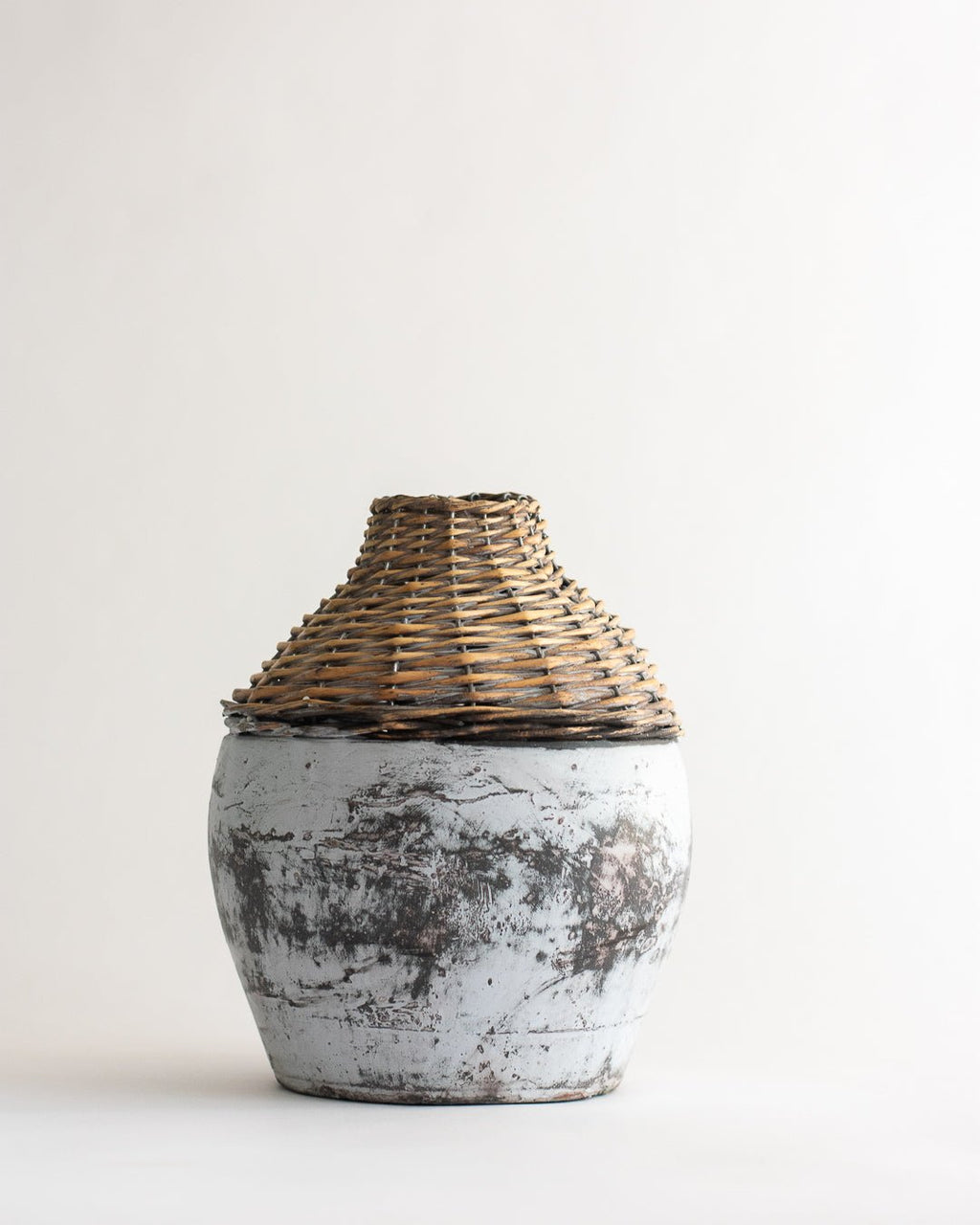 GEOFF Vase En Rotin Et Argile. - Maison Olive - Vases