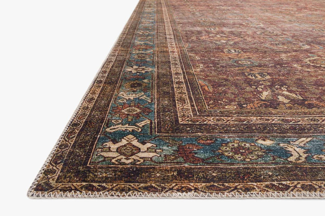 LAYLA Brick / Blue Rug - Maison Olive - Tapis