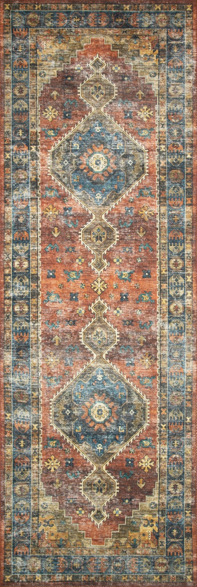 SKYE Rust / Blue - Maison Olive - Tapis