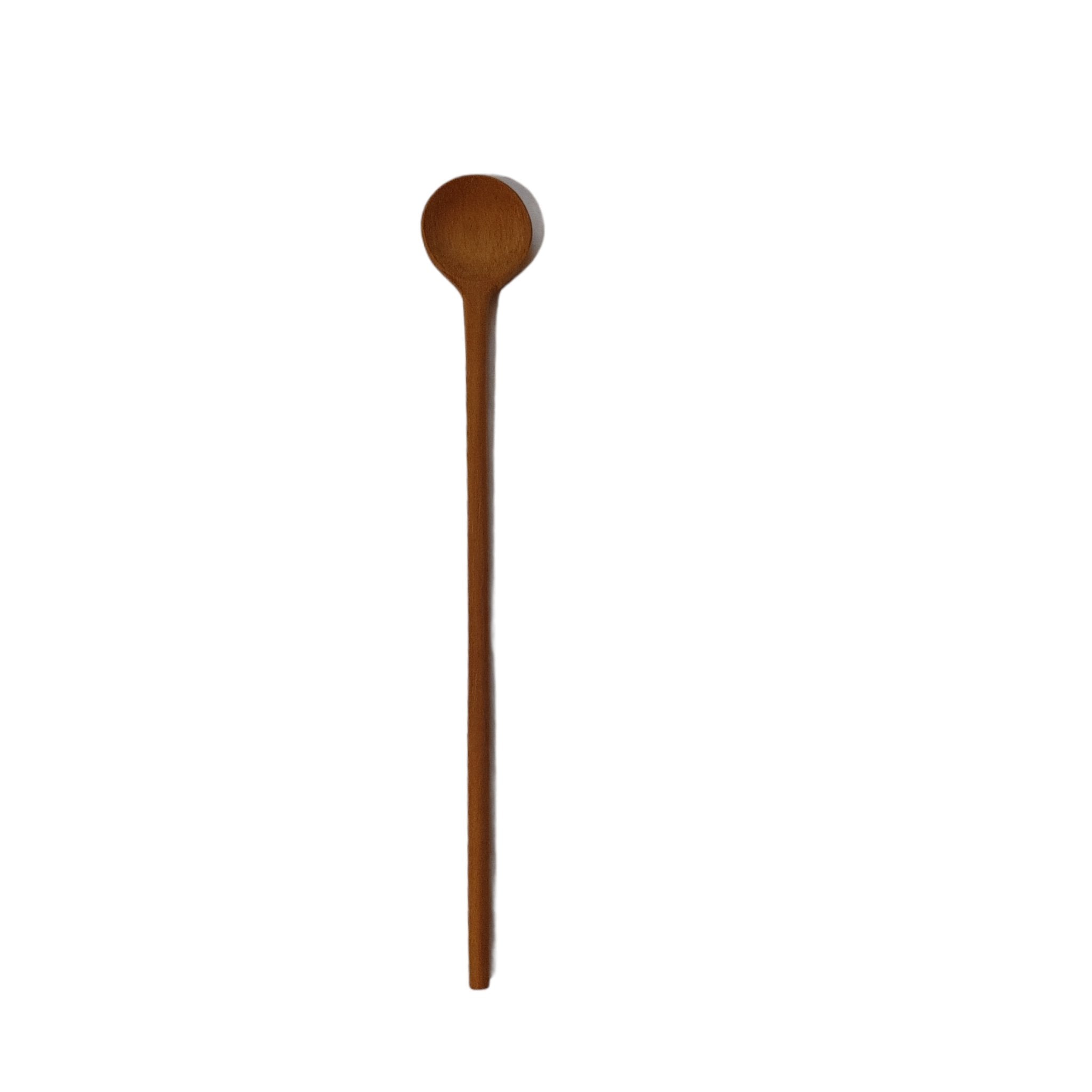 Longue petite cuillère en bois foncé et cordelette noire, MOKUSEI SUPUN